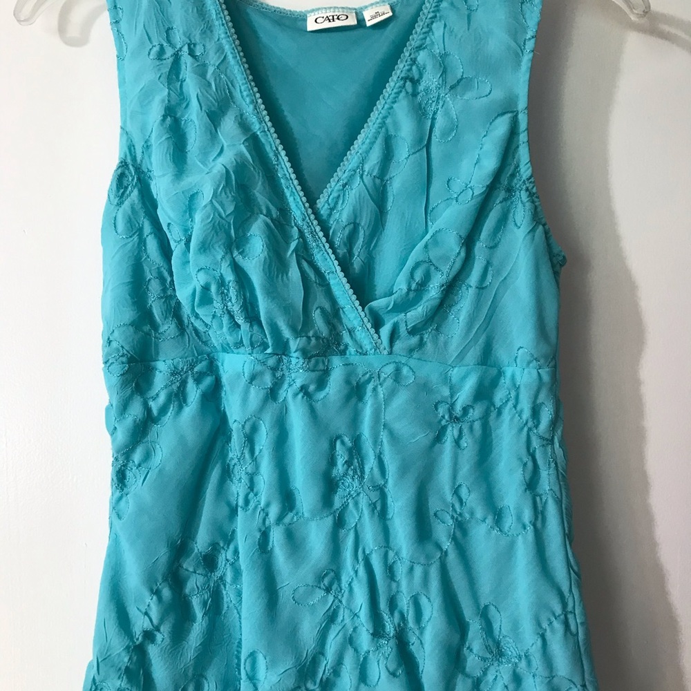 CATO-Sleeveless Teal Top /Blouse-Size Medium